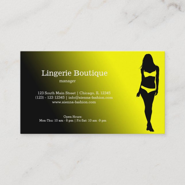 Lingerie Boutique Business Card (Front)
