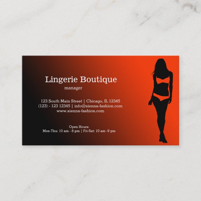 Lingerie Boutique Business Card (Front)