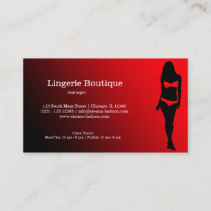 Lingerie Boutique Business Card
