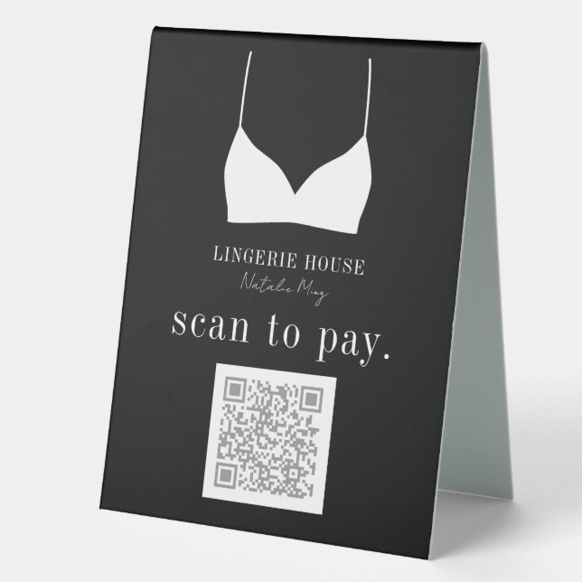 Lingerie Boutique Contactless Pay Apps QR Code (Front)