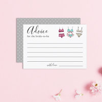 Lingerie Bridal Shower Advice Card