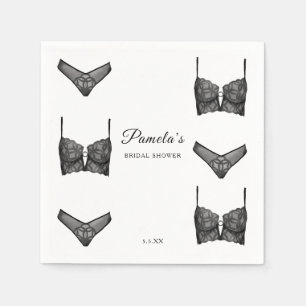 Lingerie Bridal Shower Bachelorette Panty  Pattern Napkin