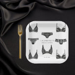Lingerie Bridal Shower Bachelorette Panty Pattern Paper Plate<br><div class="desc">Add a special touch to your bridal shower with these cute personalised paper plates with bras and panties,  that perfectly matches the bridal shower lingerie theme.</div>