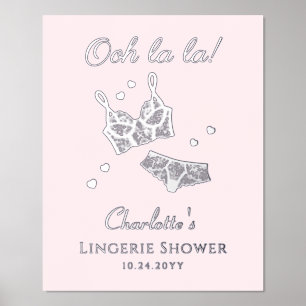 Lingerie Bridal Shower Bachelorette Party Welcome Foil Prints