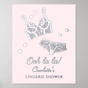 Lingerie Bridal Shower Bachelorette Party Welcome Foil Prints