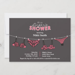 Lingerie Bridal Shower Flat Invitation