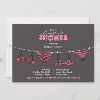 Lingerie Bridal Shower Flat Invitation