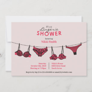 Lingerie Bridal Shower Flat Invitation