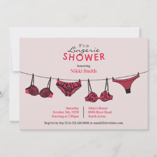 Lingerie Bridal Shower Flat Invitation
