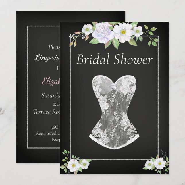 Lingerie Bridal Shower Invitation (Front/Back)