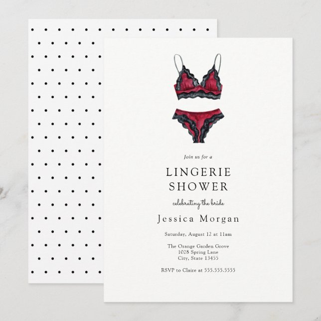 Lingerie Bridal Shower Invitation (Front/Back)