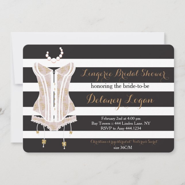Lingerie Bridal Shower Invitation (Front)