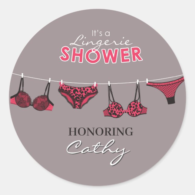 Lingerie Bridal Shower Sticker (Front)