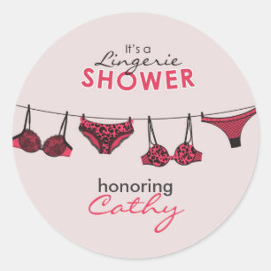 Lingerie Bridal Shower Stickers