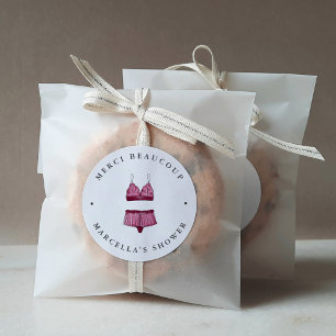Lingerie Bridal Shower Thank You Favour Classic Round Sticker