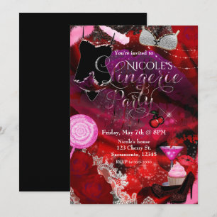 Lingerie & Candy Party Girls Invitation Flyer