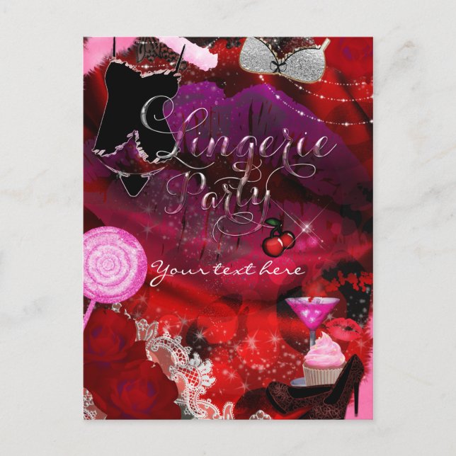 Lingerie & Candy Party Girls Invitation Flyer (Front)