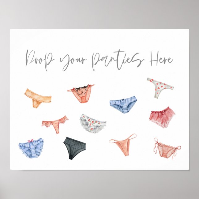 Lingerie drop your panties here modern poster (Front)