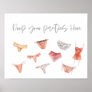 Lingerie drop your panties here modern poster