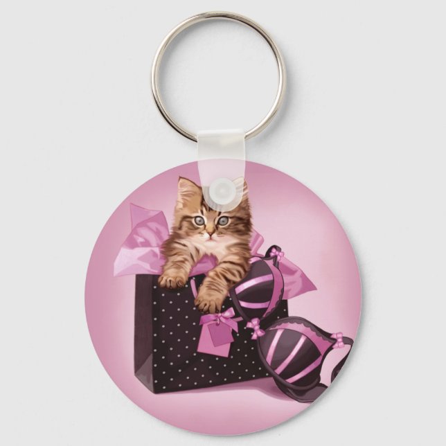 Lingerie Kitten Key Ring (Front)