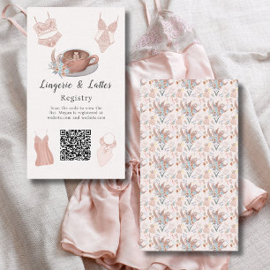 Lingerie & Lattes Bridal Shower Registry Enclosure Card