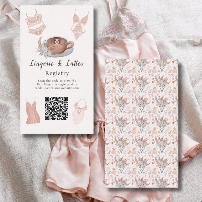 Lingerie & Lattes Bridal Shower Registry Enclosure Card (Creator Uploaded)