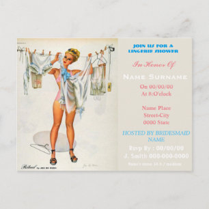 lingerie,lingerie showe,lingerie shower invitation postcard