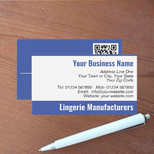 Lingerie Manufacturers QR Code Business Card