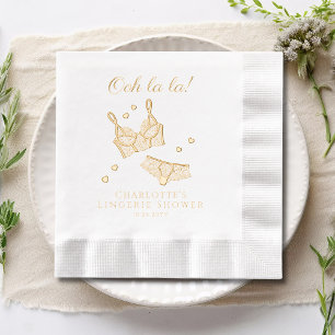 Lingerie Party Bridal Shower Bachelorette Party Foil Napkins
