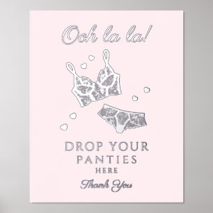 Lingerie Party Bridal Shower Drop Your Panties Foil Prints
