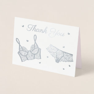 Lingerie Party Bridal Shower Photo Thank You Foil Card