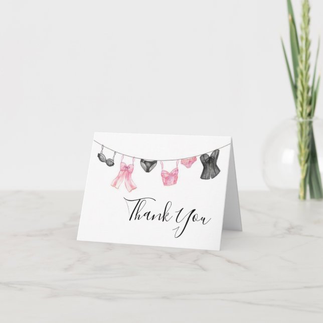 Lingerie Party Folded Thank You Card (Front)
