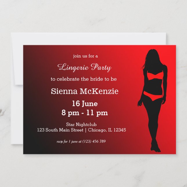 Lingerie party invitation (Front)