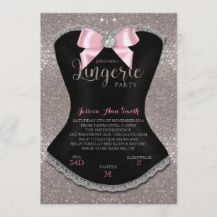 Lingerie Party invitation silver