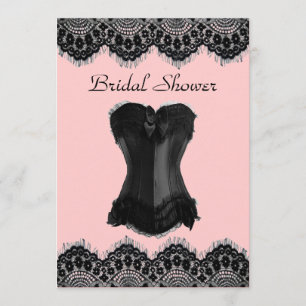 Lingerie party vintage corset bridal shower invite