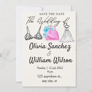 Lingerie Party with dress wedding  Invitation