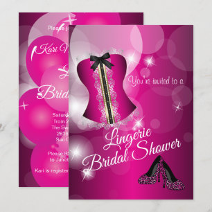Lingerie Pink Bridal Shower Party Invitation