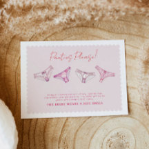 Lingerie Shower Bachelorette Panty Game Card