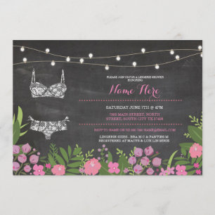 Lingerie Shower Bachelorette Pink Bridal Invite