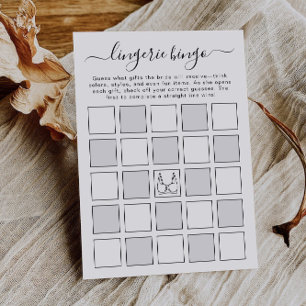 Lingerie Shower Bingo, Lingerie Party Bingo Cards, Invitation