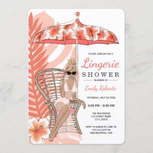 Lingerie Shower Blonde Bride Invitation
