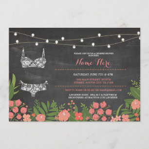Lingerie Shower Bridal Bachelorette Coral Invite