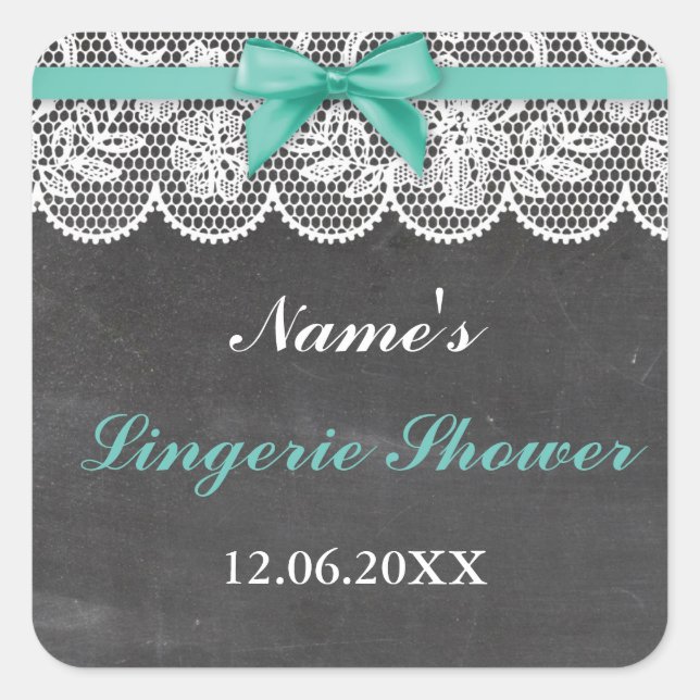 Lingerie Shower Bridal Party Lace Stickers Label (Front)