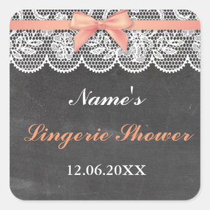 Lingerie Shower Bridal Party Lace Stickers Label