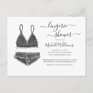 Lingerie Shower Bridal Shower Invitation Postcard