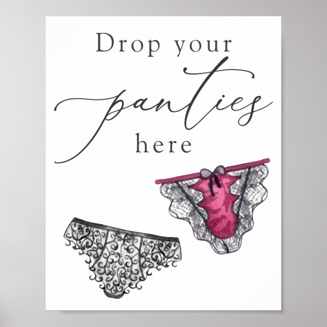 Lingerie Shower Drop Your Panties Here Sign (Front)