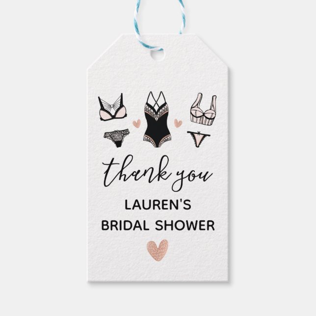 Lingerie Shower Favour Tag (Front)