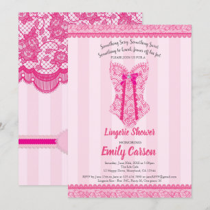 Lingerie shower. Hot pink elegant bridal party Invitation