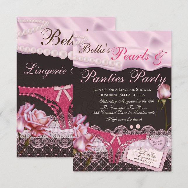 Lingerie Shower Invitations (Front/Back)