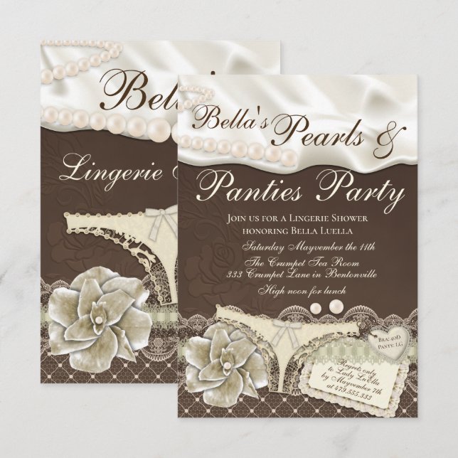 Lingerie Shower Invitations (Front/Back)